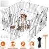 Small Animal Playpen with Door Dog Metal Playpen Small Medium Kitten Puppy Guinea Pig Rabbit Kennel Small Animal Cage Metal Wire Fence For Indoor Outd