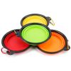 4Pcs Silicone Collapsible Dog Bowls BPA Free Travel Dog Bowl Foldable Cat Dog Food Water Bowl w/ Carabiner Clip For Traveling Walking Hiking