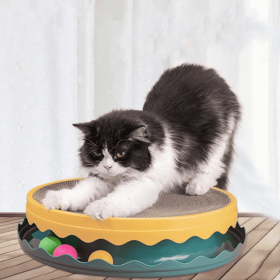 Compass Cat scratching Tray Cat scratching board, Cat scratching board with Ball, Interactive training Exercise Mouse Toys with Ball