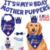 Dog Birthday Bandana Hat Set Dog Birthday Party Supplies Cute Dog Birthday Banner Decoration with Hat Bandana Bowtie