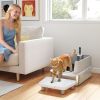 PawHut Extra Large Stainless Steel Cat Litter Box with Scoop & Pad, Anti-Urine Leakage, Easy Cleaning, Non-Sticky