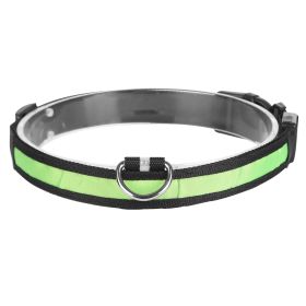 LED Dog Collar USB Rechargeable Adjustable Dog Safety Collar Night Safety Flashing Luminous Light up Collar (Option: DogCollarLGreen)