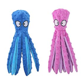2Pcs Squeaky Dog Toys No Stuffing Crinkle Plush Octopus Dog Teething Toy Interactive Dog Toy Dog Training Toy For Puppy Small Medium Large Dog (Option: DogToyBluePink)