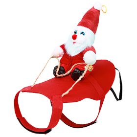 Pet Christmas Costumes Red Winter Coat for Dog Riding Santa Claus with Bell Clothes New Year Outfit Cosplay Costumes Party Dress Up For Cats (Option: PetClothesXL)