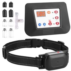 990FT Radius Dog Training Collar Wireless Fence IPX6 Waterproof Pet Beep Vibration Electric Shock Fence System 3 Channels Rechargeable Transmitter Rec (Option: DogFenceWith1Collar)