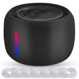 2.5L 84.54OZ Pet Water Fountain Smart Pet Drinking Fountain with LED Light 7 Pack Replaceable Filters Water Level Quiet Pump Dry-Run Protection Cat Do (Option: PetWaterFountainBlack)
