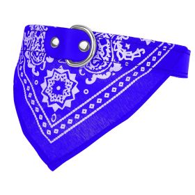 Adjustable Bandana Leather Pet Collar Triangle Scarf (Option: DogBandanaCollarBlueM)