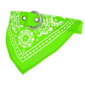 Adjustable Bandana Leather Pet Collar Triangle Scarf (Option: DogBandanaCollarGreenM)