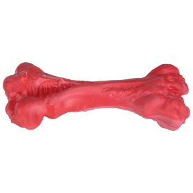 Dog Chew Toy Dog Teething Toy Dog Chew Bone with Beef Flavor Suitable for Aggressive Chewers Small Medium Large Dogs (Option: DogChewToyRedWhiteL)
