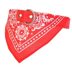 Adjustable Bandana Leather Pet Collar Triangle Scarf (Option: DogBandanaCollarRedL)