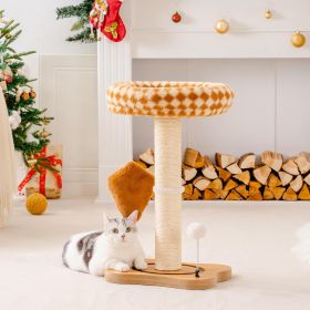 Mewoo Cat Scratching Post With Bed - Small Cat Tower With Sisal Scratcher, Removable Perch & Ball Track Toys For Indoor Cats Brown, Medium (Option: WP126)