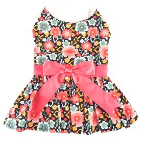 Blooming Blue and Peach Floral Dog Dress (size: X-Large)