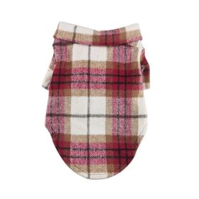 Flannel Dog Shirt (Color: Red and White Plaid, size: large)