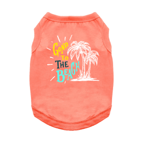 Gone To The Beach Dog Shirt (Color: Coral, size: 2X-Large)