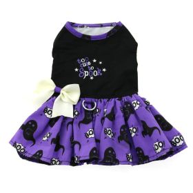 Halloween Dog Harness Dress (Color: Too Cute to Spook, size: X-Large)