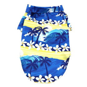 Hawaiian Camp Shirt (Color: Catching Waves, size: X-Large)