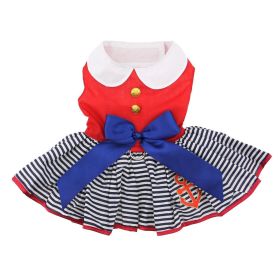 Sailor Girl Dress with Matching Leash (size: X-Large)