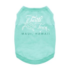 Turtle Town Maui, HI Dog Shirt (Color: Teal, size: 2X-Large)