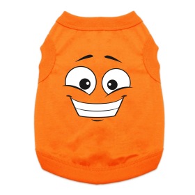 Happy Face Dog Shirt (Color: Sunset Orange, size: large)