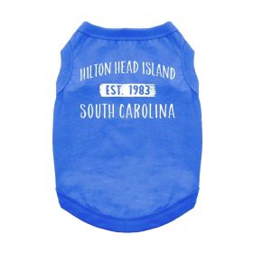 Hilton Head Island, SC Dog Shirt (Color: Blue, size: large)