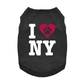 I Love New York Dog Shirt (Color: Jet Black, size: large)