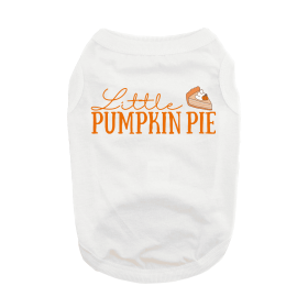 Little Pumpkin Pie Dog Shirt (Color: White, size: large)