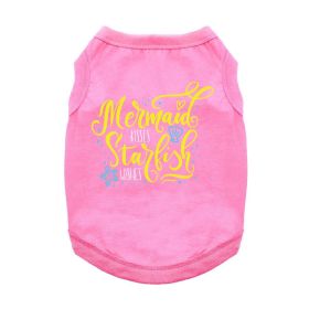 Mermaid Kisses Starfish Wishes Dog Shirt (Color: Carnation Pink, size: large)