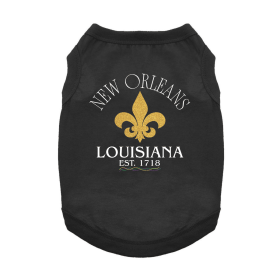 New Orleans LA Dog Shirt (Color: Jet Black, size: large)