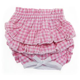 Ruffled Pink Gingham Dog Panties (size: large)