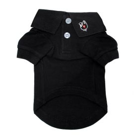 Solid Dog Polo (Color: Jet Black, size: large)
