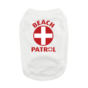 Beach Patrol Dog Shirt (Color: White, size: small)
