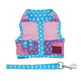 Cool Mesh Dog Harness Under the Sea Collection (Color: Pink and Blue Flip Flops, size: small)