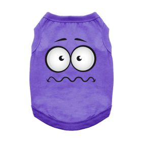Nervous Face Dog Shirt (Color: Ultra Violet, size: small)