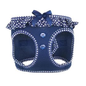 American River Choke Free Dog Harness Polka Dot Collection (Color: Navy Polka Dot, size: medium)