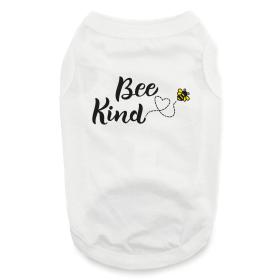 Bee Kind Dog Shirt (Color: White, size: medium)