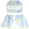 Blue Daisy Dog Dress with Matching Leash