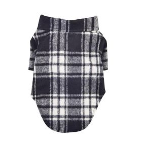 Flannel Dog Shirt (Color: Black and White Plaid, size: small)