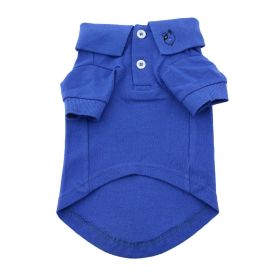 Solid Dog Polo (Color: Nautical Blue, size: medium)