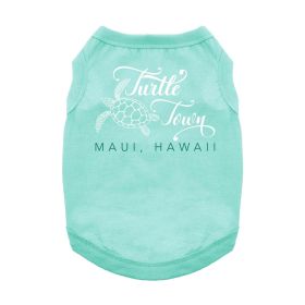 Turtle Town Maui, HI Dog Shirt (Color: Teal, size: medium)