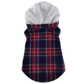 Weekender Dog Sweatshirt Hoodie (Color: Red & Black Plaid Flannel, size: X-Small)
